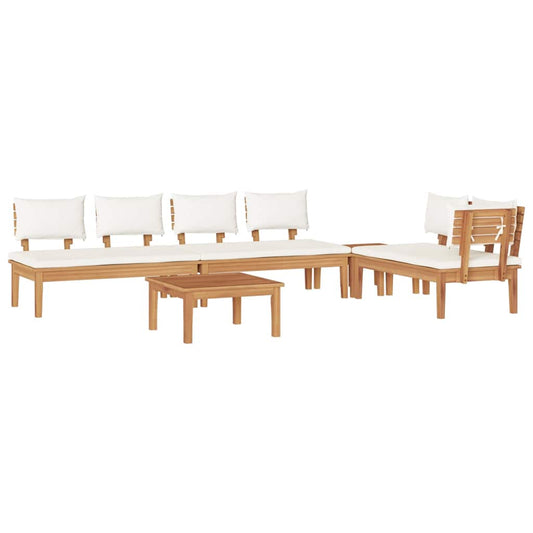 vidaXL Σετ Παγκάκι Κήπου με μαξιλάρι 5 pcs Καφέ και Κρέμα