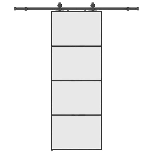 vidaXL Συρόμενη Πόρτα με Μηχανισμό Μαύρο 76x205 εκ. Γυαλί ESG