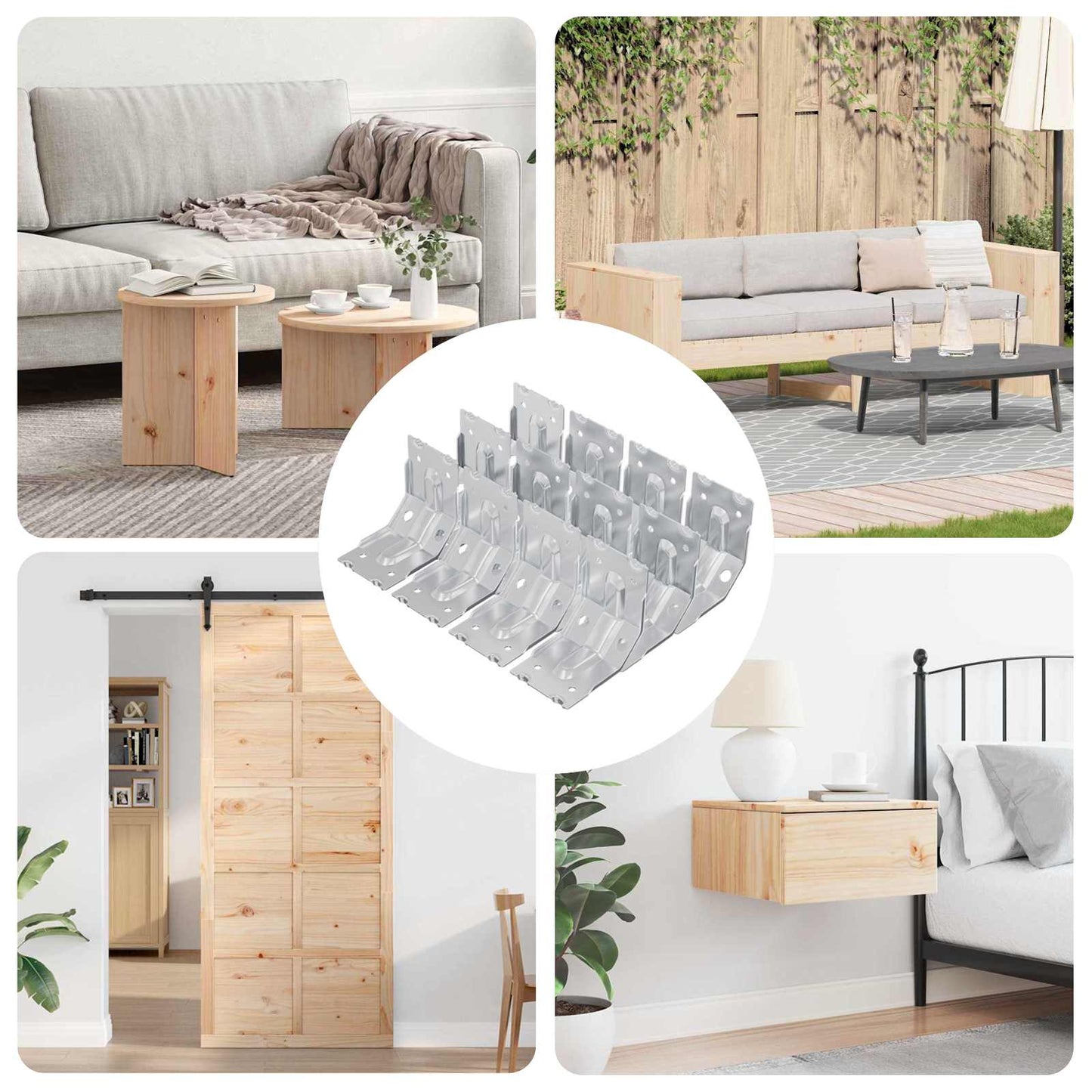 vidaXL Βραχίονας 12 pcs Επικαλυμμένο με ψευδάργυρο 106 x 55 x 1,5mm