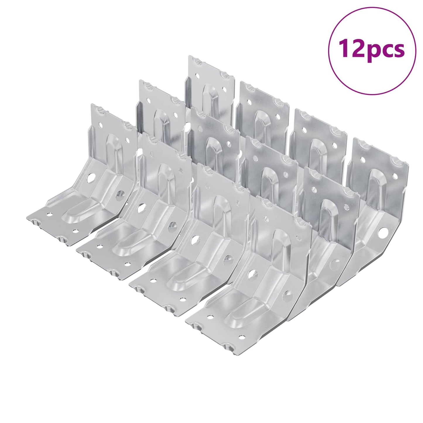 vidaXL Βραχίονας 12 pcs Επικαλυμμένο με ψευδάργυρο 106 x 55 x 1,5mm