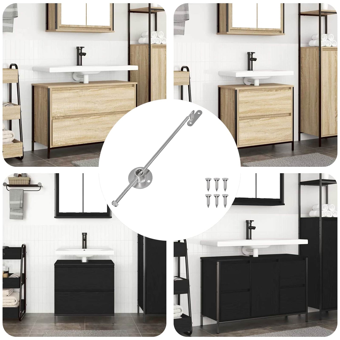 vidaXL Μεντεσές με ράβδο έλξης 12 pcs Ασημί 190 mm Μέταλλο