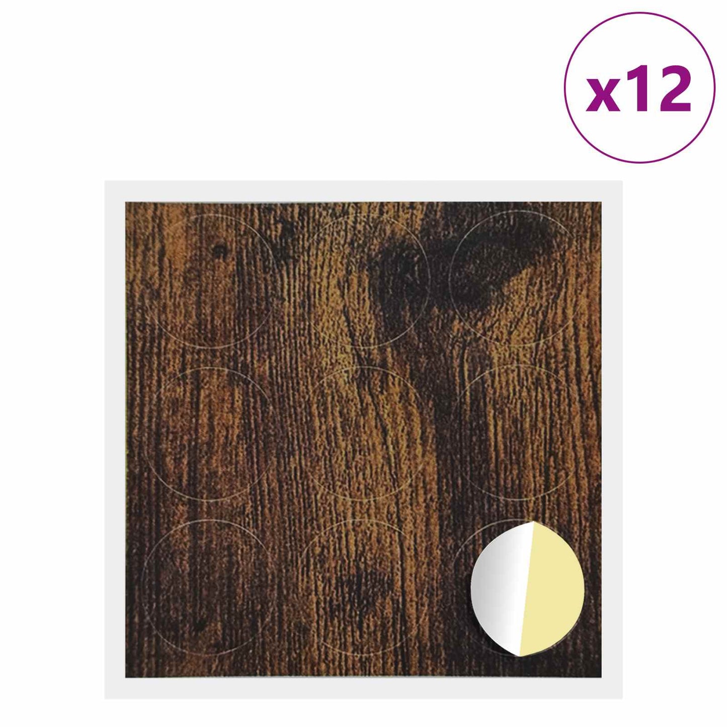 vidaXL Αυτοκόλλητη Κάλυψη Βιδών 12 pcs Καπνιστό Δρύς Ø 20 x 0,5 mm
