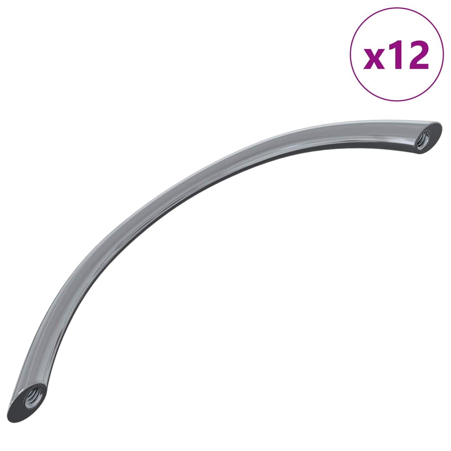 vidaXL Λαβή 12 pcs Ασημί 107 x 3.6 x 23 χιλ. Ανοξείδωτο ατσάλι