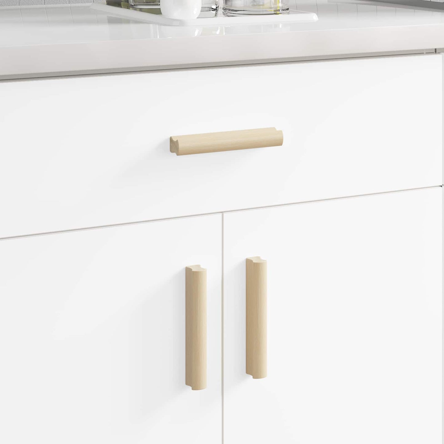 vidaXL Ευθεία Λαβή 587 pcs Φυσικό Χρώμα Ξύλου 130 x 25 x 30 mm