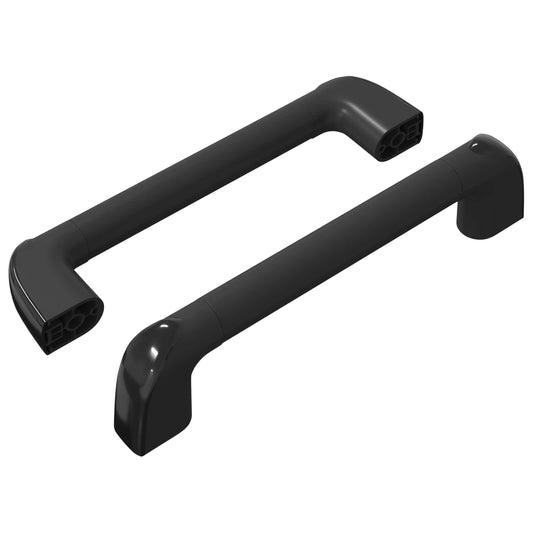vidaXL Λαβή Μονόχρωμο 2 pcs Μαύρο 380 x 34 x 85 mm Αλουμίνιο και PP
