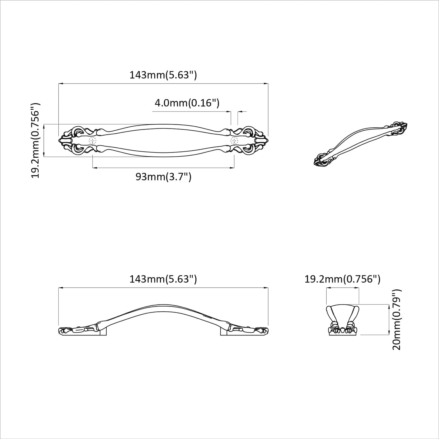 vidaXL Λαβή 2 pcs Χρυσό M4 x 18 χιλ. Ζαχαροχάλκος