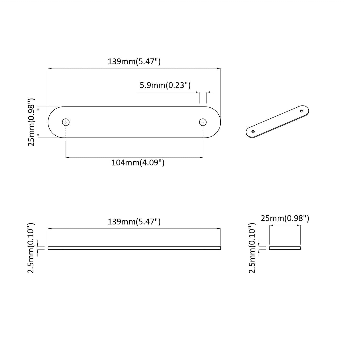 vidaXL Χερούλια Ντουλαπιών 2 pcs Καφέ 96 mm PU