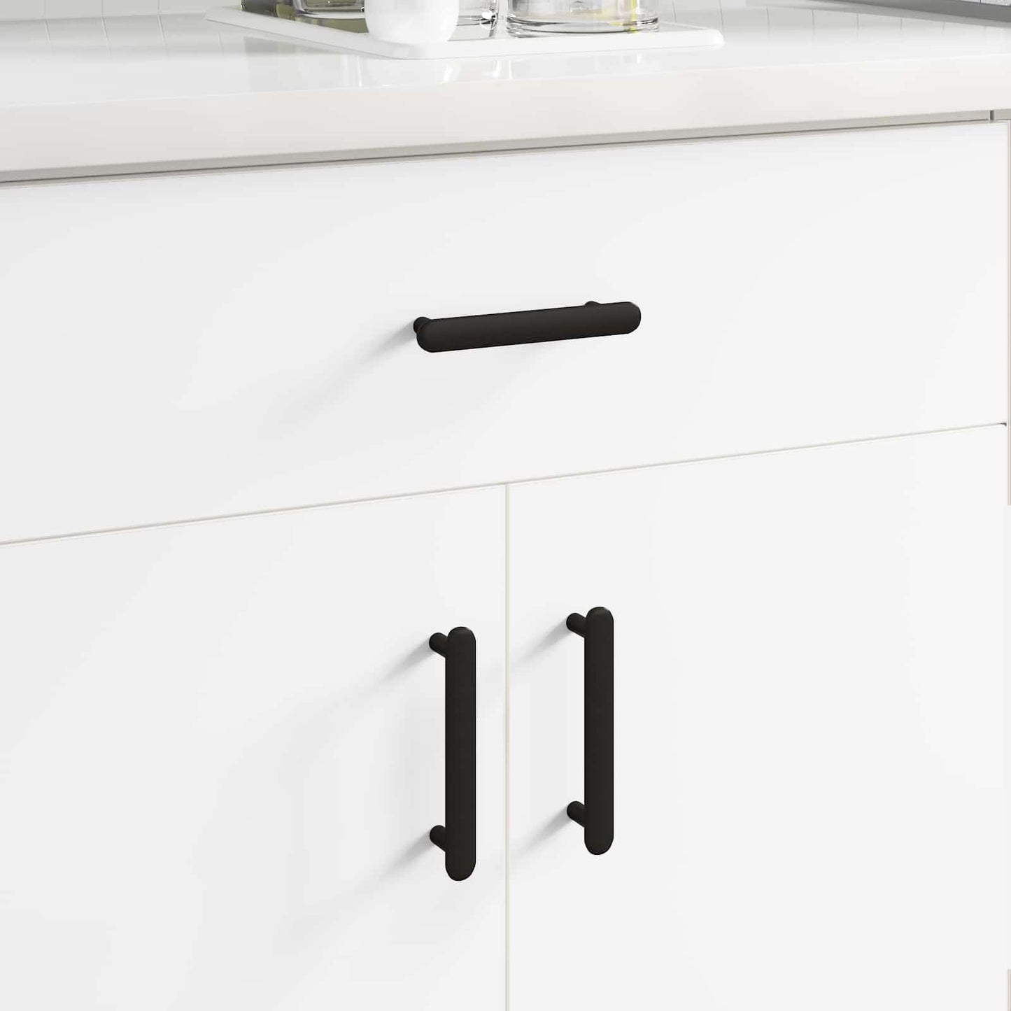 vidaXL Χειριστήριο Ντουλάπας 2 pcs Μαύρο 121 x 16.6 x 28.3 mm Σίδερο