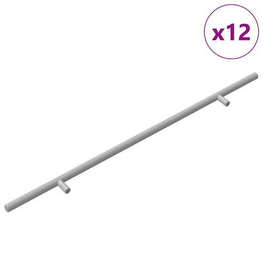 vidaXL Λαβή 12 pcs Ασημί 1500 mm Ατσάλι