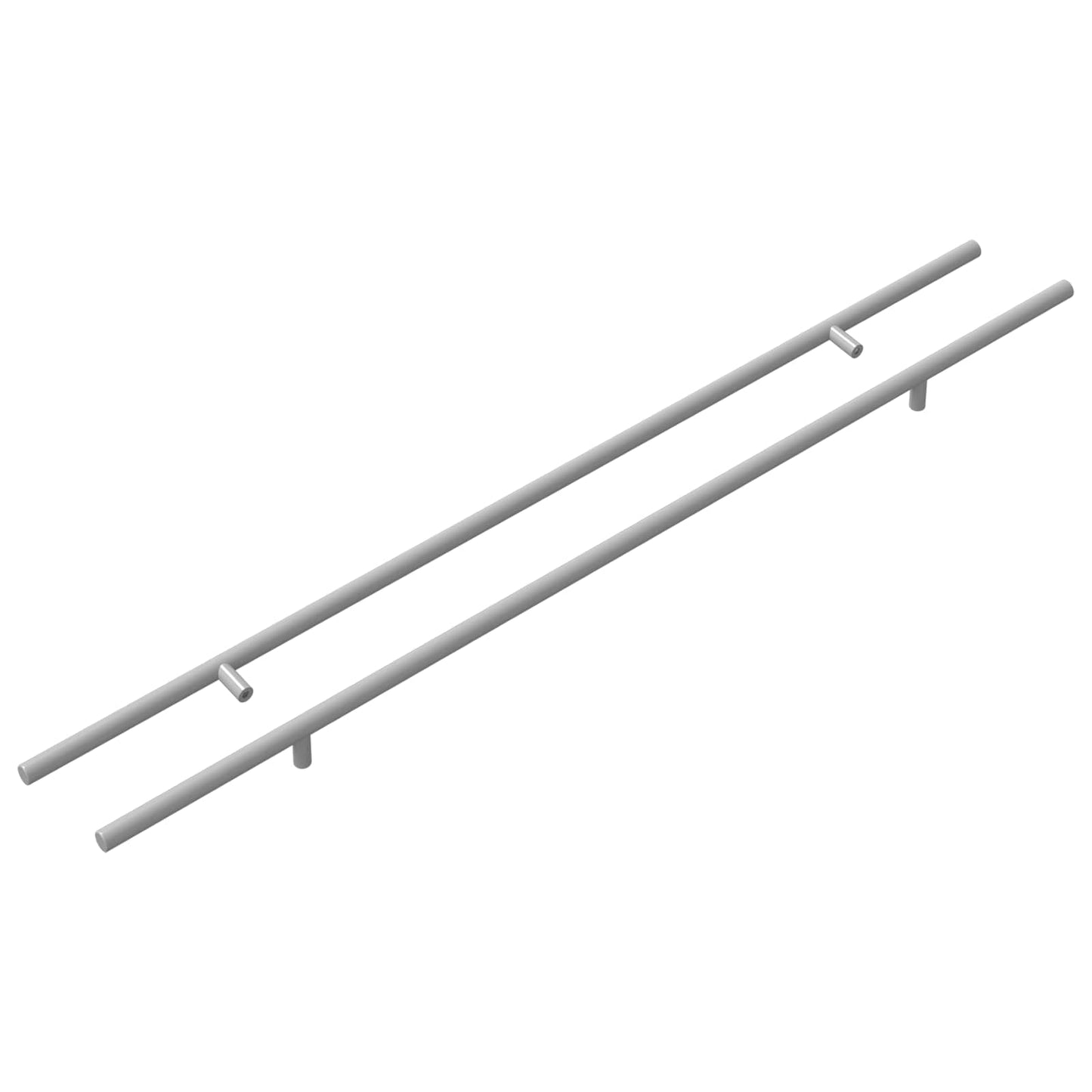 vidaXL Χειριστήριο Ντουλάπας 2 pcs Ασημί 1700mm Ανοξείδωτο ατσάλι