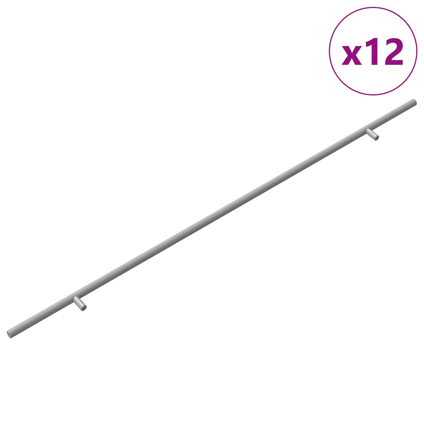vidaXL Χειριστήριο Ντουλάπας 12 pcs Ασημί 800 mm Ανοξείδωτο ατσάλι