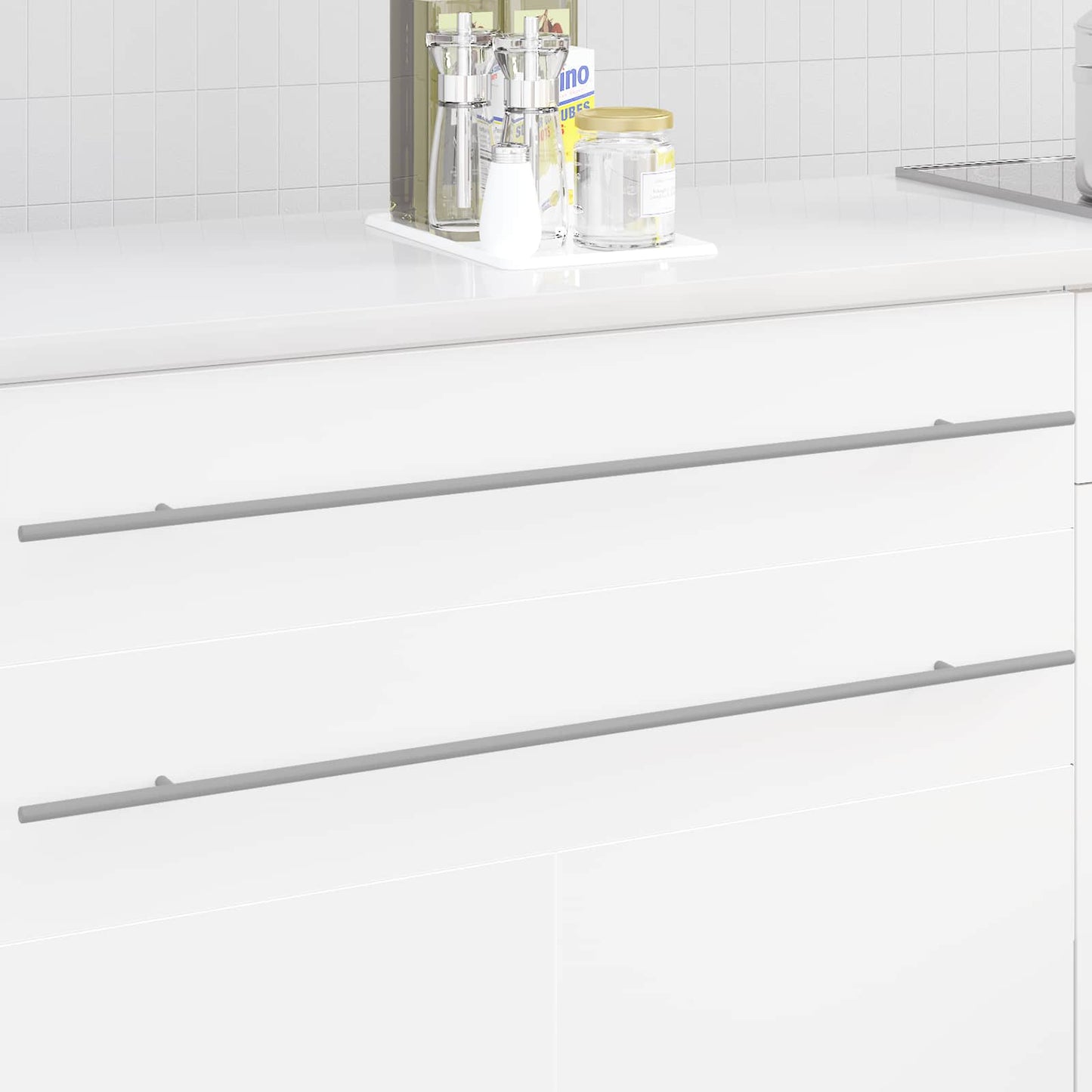 vidaXL Χειριστήριο Ντουλάπας 12 pcs Ασημί 0 Ανοξείδωτο ατσάλι