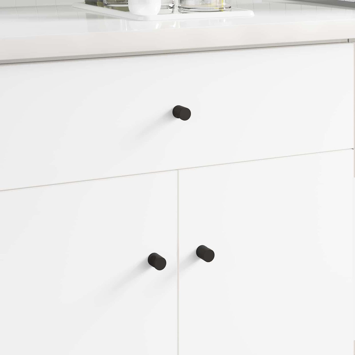 vidaXL Κουμπιά Ντουλαπών 12 pcs Μαύρο M4 x 12 mm Σίδερο