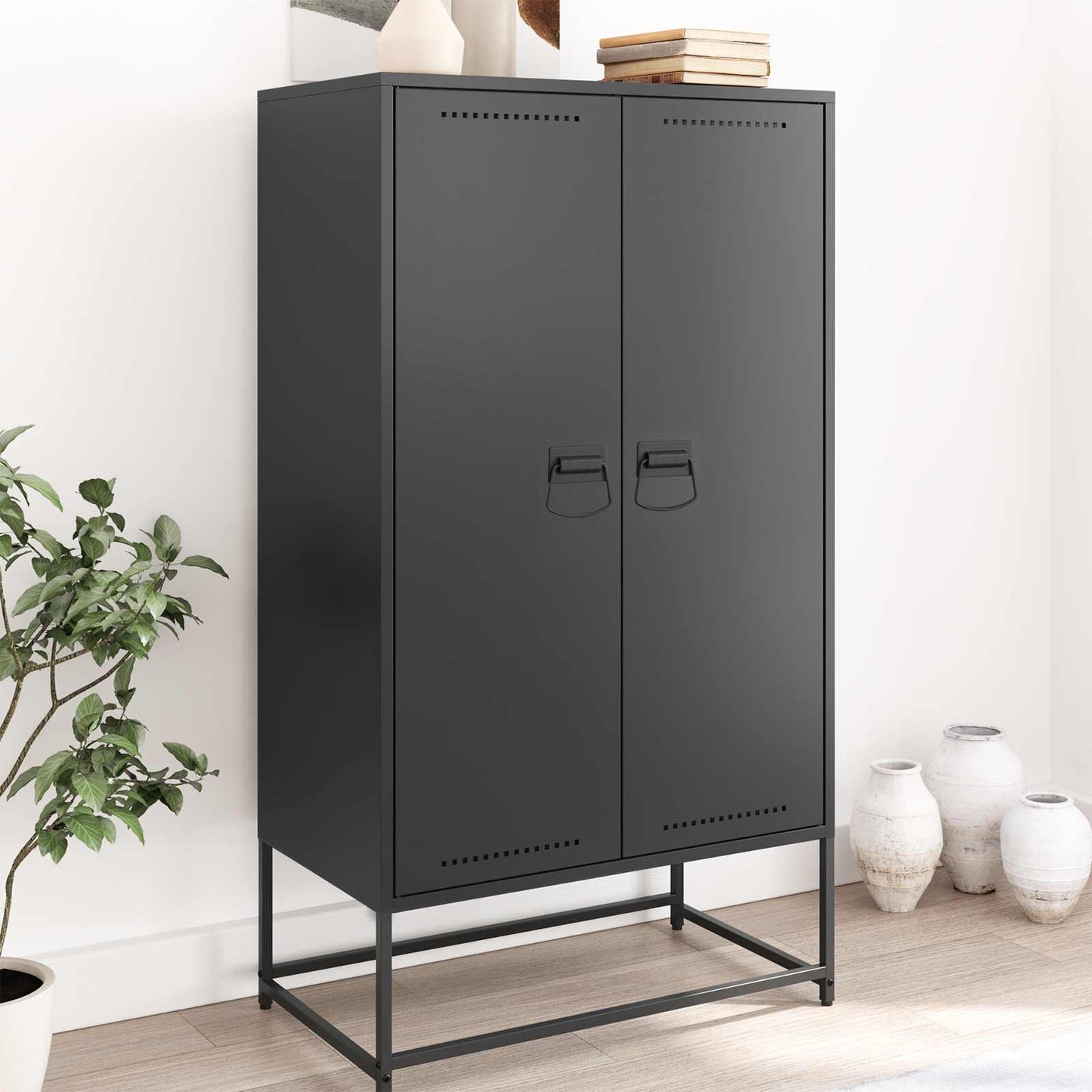 vidaXL Χερούλια Ντουλαπιών 2 pcs Μαύρο 85 x 45 χιλ Μέταλλο