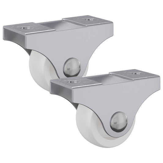 vidaXL Τροχίσκος 2 τμχ. Λευκό 42 x 11,5 x 29 mm Σίδερο