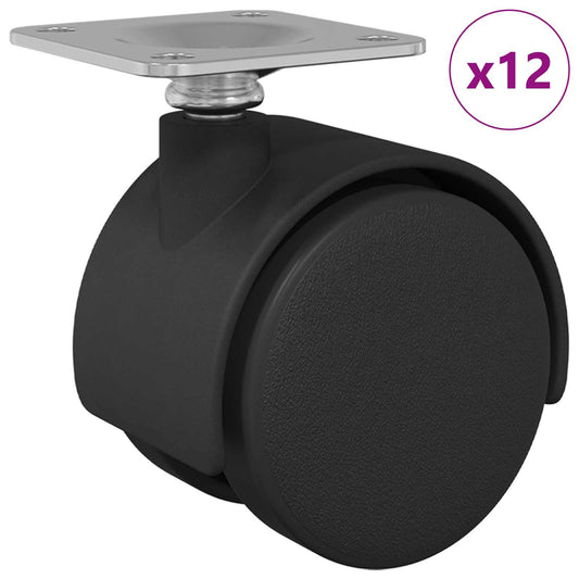 vidaXL Στρόφιγγα 12 τμχ. Μαύρο 39,5 x 39,5 x 37,8 χιλ Σίδηρος και PP