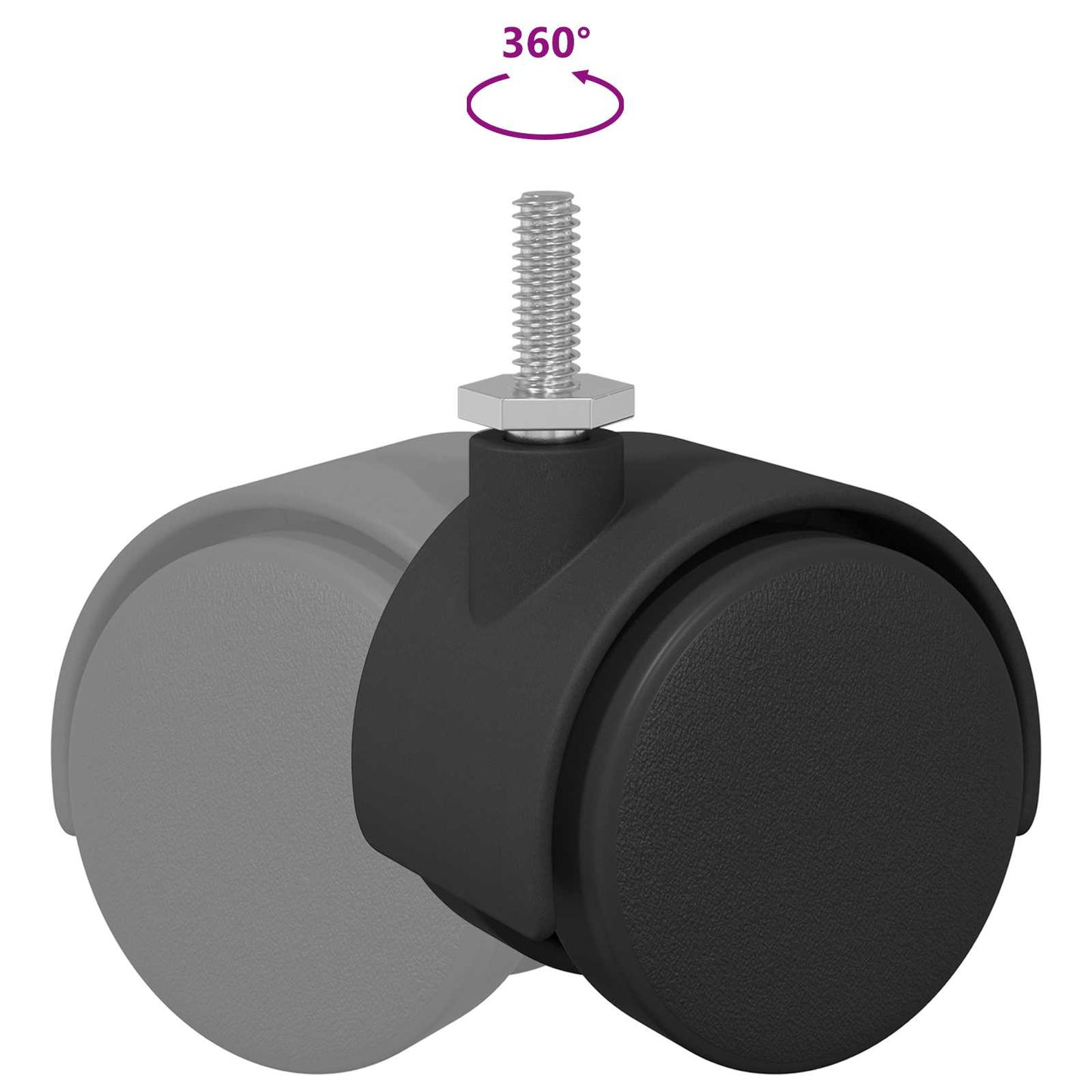 vidaXL Τροχίσκος 2 τμχ. Μαύρο και Ασημί 40,1 x 40,1 x 37,8 χλστ