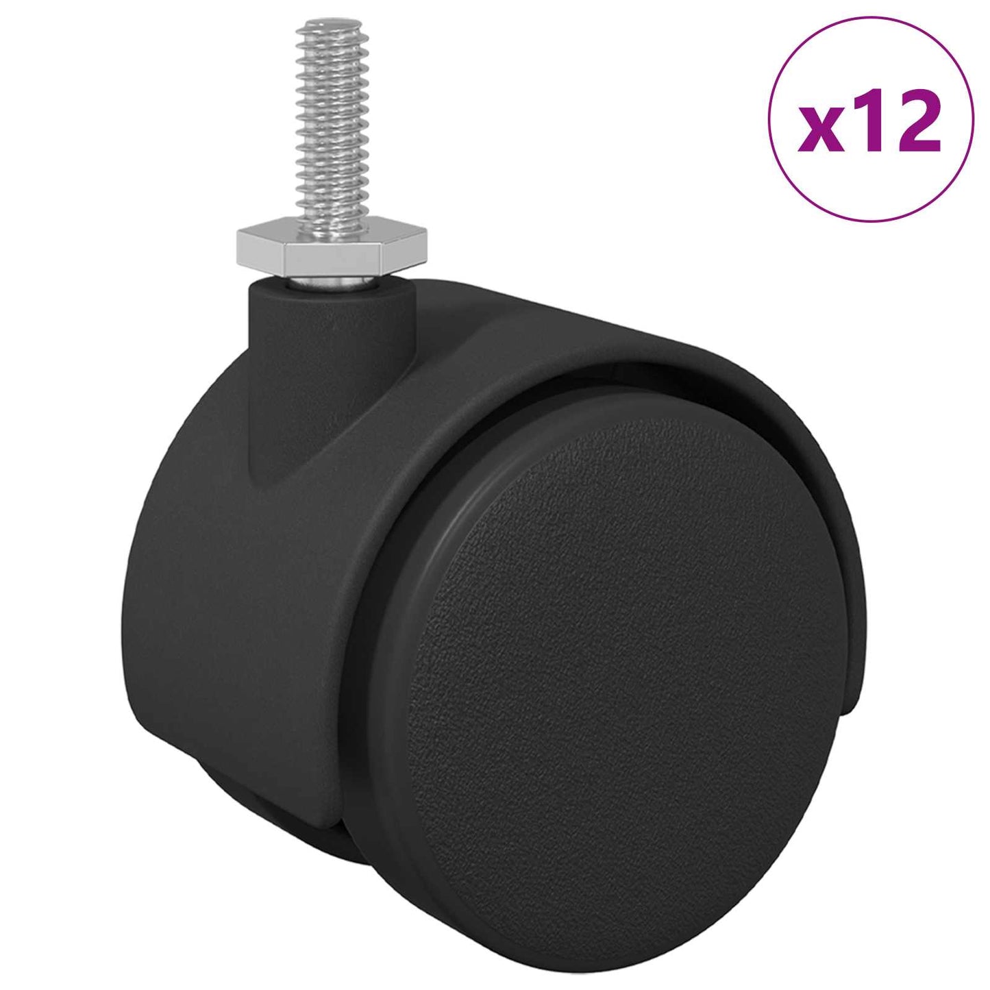 vidaXL Τροχίσκος 12 τεμ. Μαύρο και Ασημί 40,1 x 40,1 x 37,8 χλστ