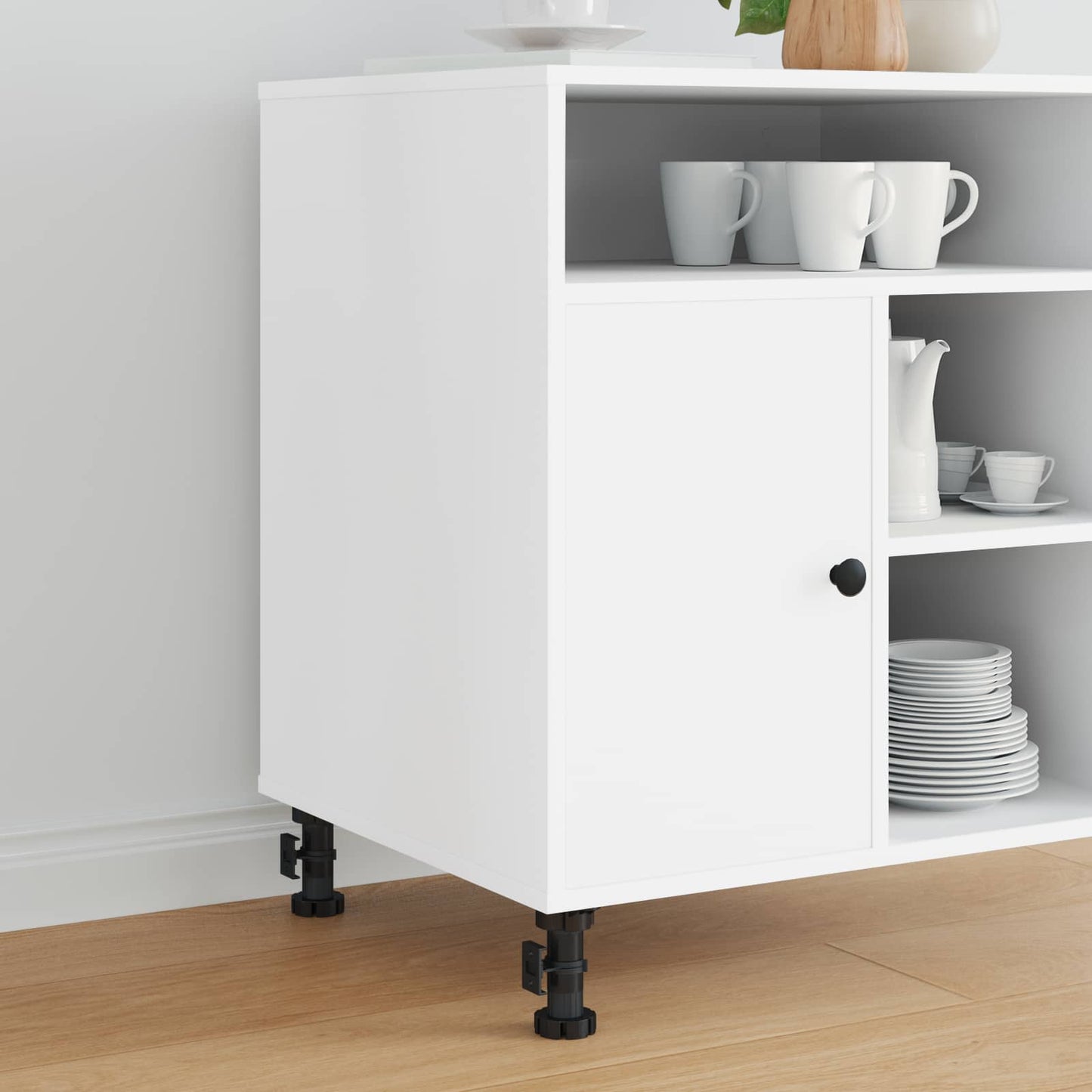 vidaXL Πόδια Επίπλων Ρυθμιζόμενος 2 pcs Μαύρο 46 x 46 x 128 mm PP