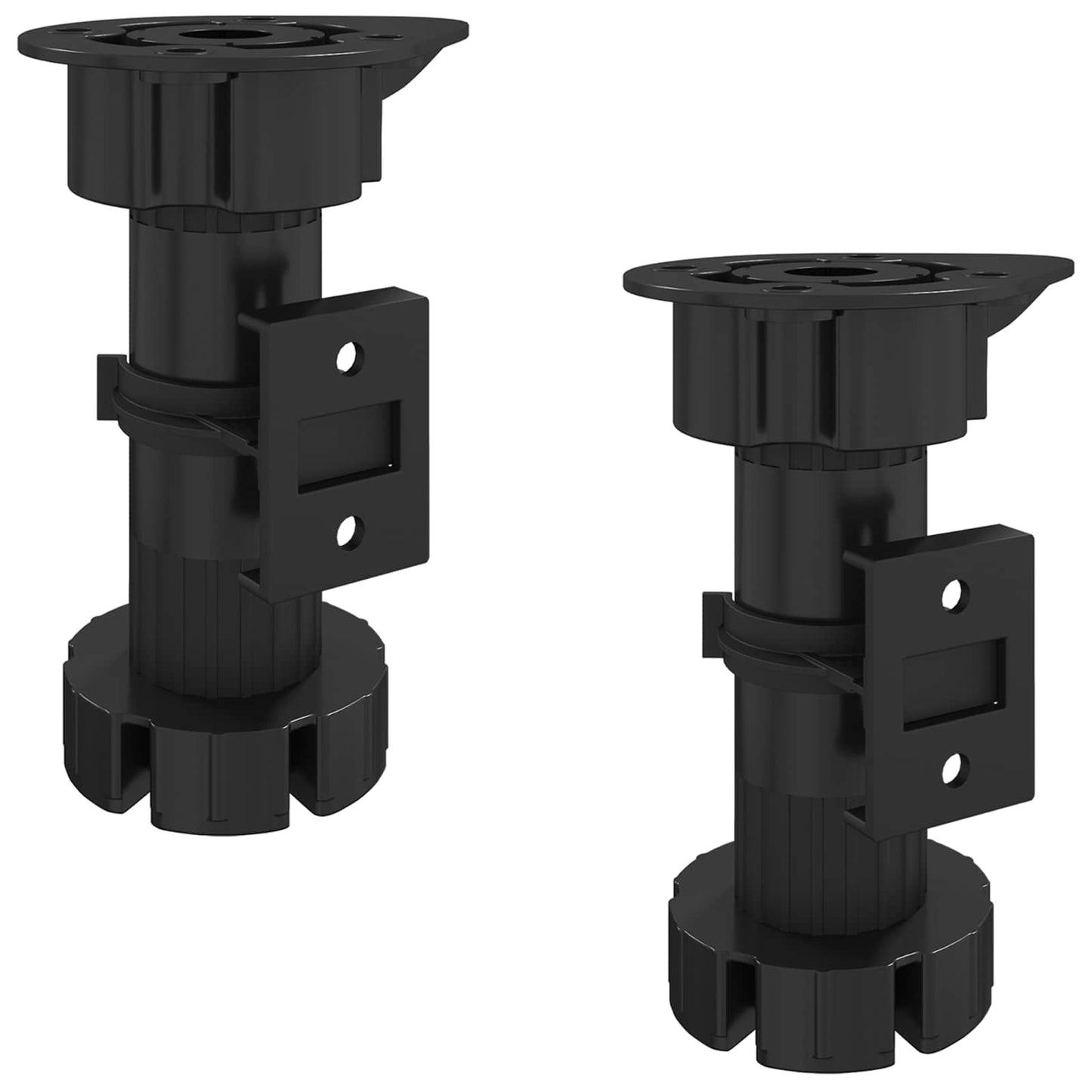 vidaXL Πόδια Επίπλων Ρυθμιζόμενος 2 pcs Μαύρο 46 x 46 x 128 mm PP