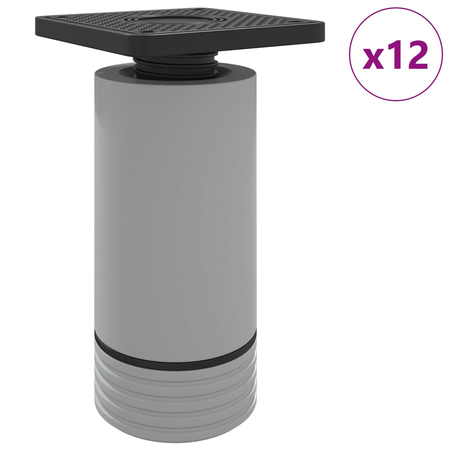 vidaXL Πόδια Επίπλων Ρυθμιζόμενος 12 pcs Λευκό 64 x 64 x 100 mm PP