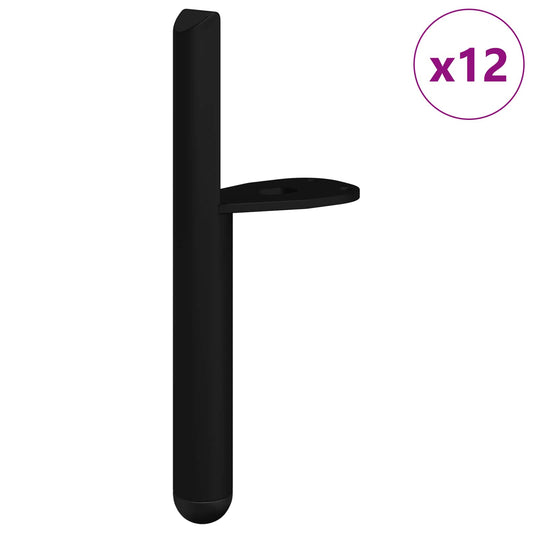 vidaXL Πόδια Επίπλων 12 pcs Μαύρο 66 x 36 x 160 χιλ. Σίδερο