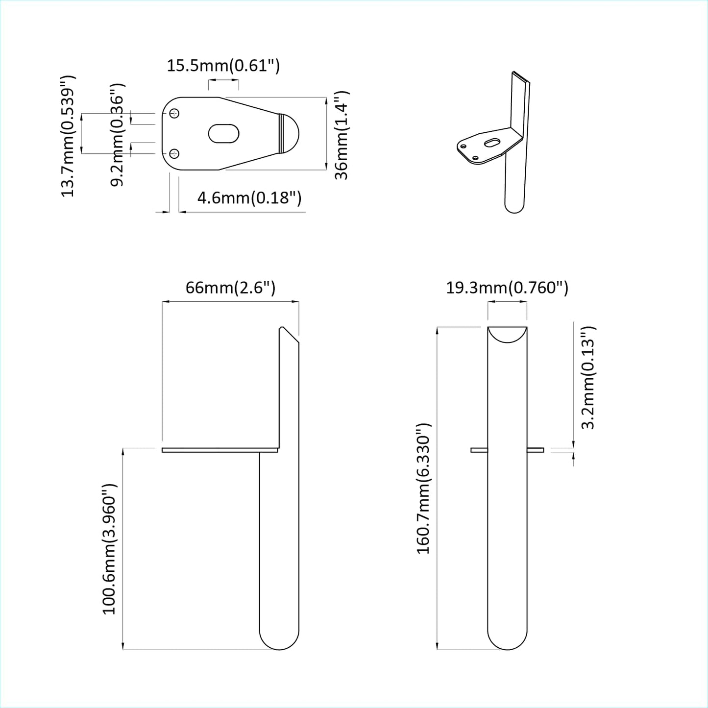 vidaXL Πόδια Επίπλων 12 pcs Μαύρο 66 x 36 x 160 χιλ. Σίδερο