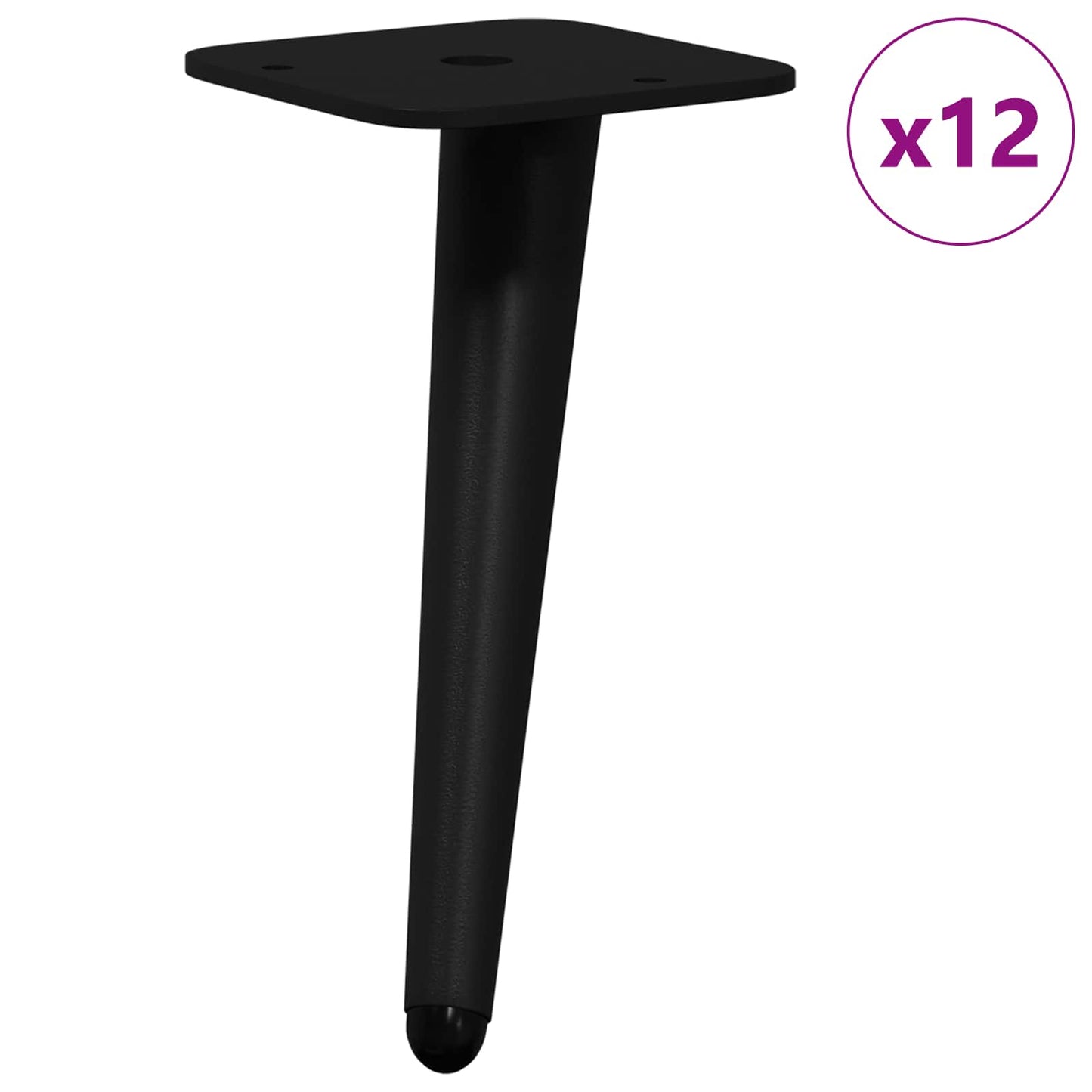 vidaXL Σταντ Πόδια 12 pcs Μαύρο 56 x 56 x 100 mm Σίδερο