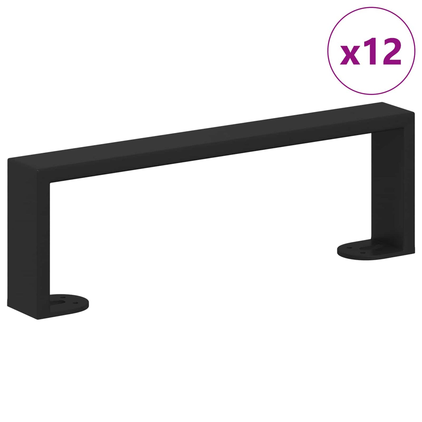 vidaXL Πόδια Επίπλων 12 pcs Μαύρο 311 x 40,5 x 100 χιλ Σίδερο
