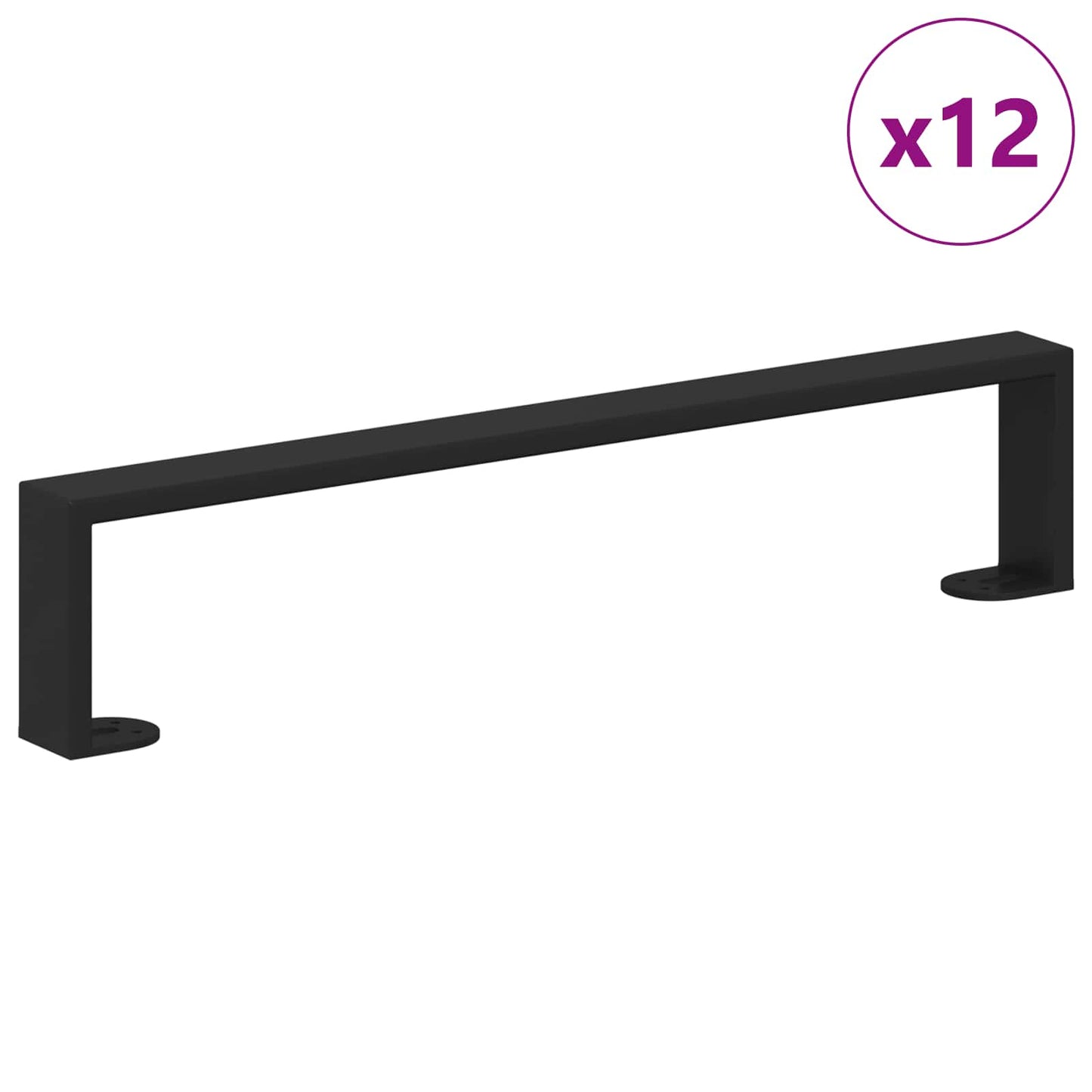 vidaXL Πόδια Επίπλων 12 pcs Μαύρο 481 x 40,5 x 100 χιλ Σίδερο