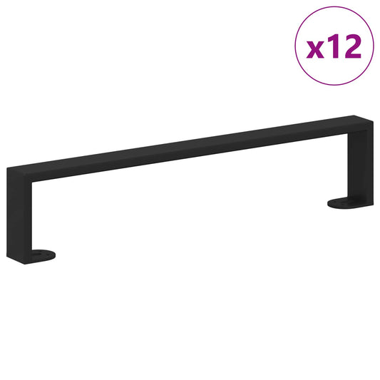 vidaXL Πόδια Επίπλων 12 pcs Μαύρο 481 x 40,5 x 100 χιλ Σίδερο