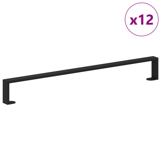 vidaXL Πόδια Επίπλων 12 pcs Μαύρο 796 x 40,5 x 100 χιλ Σίδερο