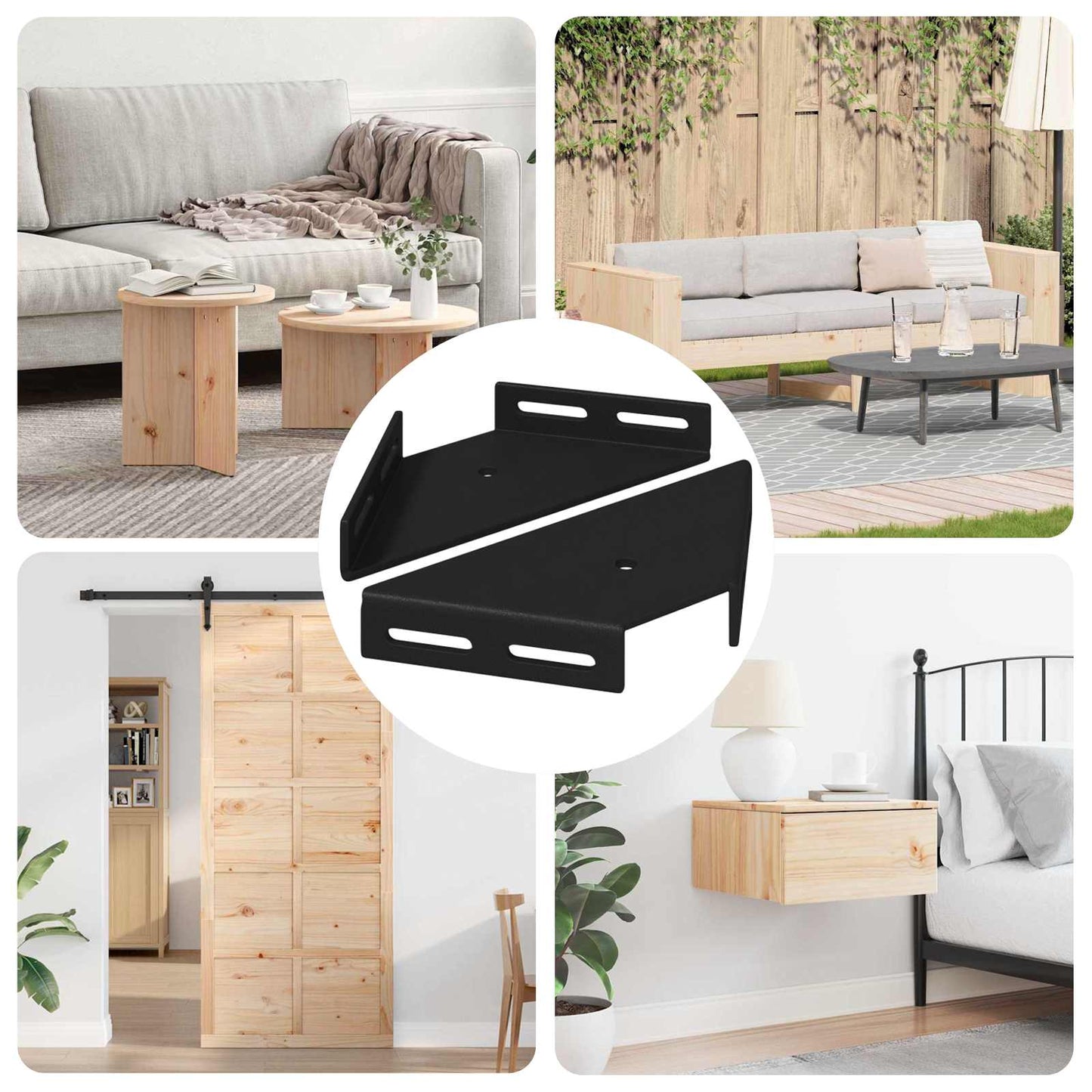 vidaXL Βραχίονας Γωνίας 2 pcs Μαύρο 138,5 x 50,5 x 16 mm Σίδερο