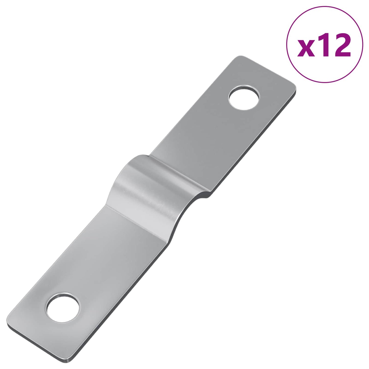 vidaXL Πλάκα Χτυπήματος 12 pcs Ασημί 50 x 10 x 1,2 mm Σίδερο