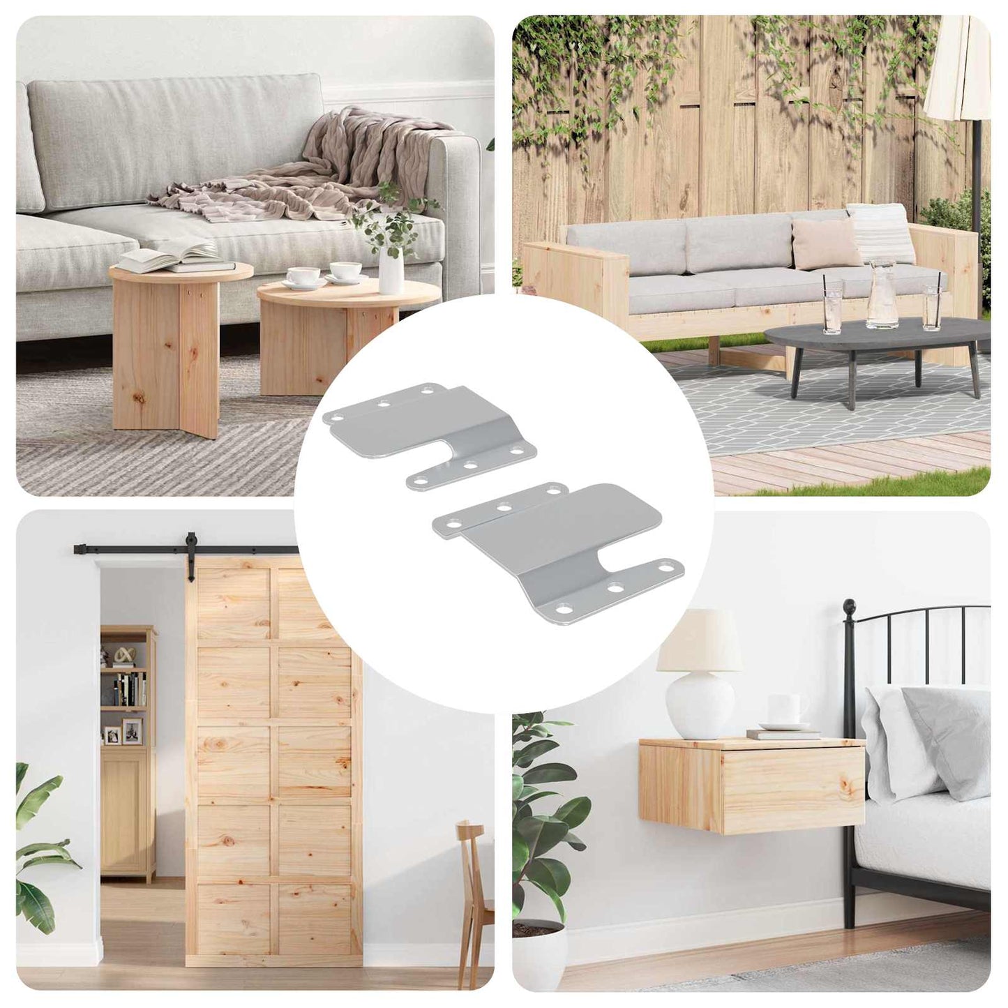 vidaXL Βραχίονας Θαμμένου Στήριξης 2 pcs Ασημί 75 x 66 x 1,4 χιλ