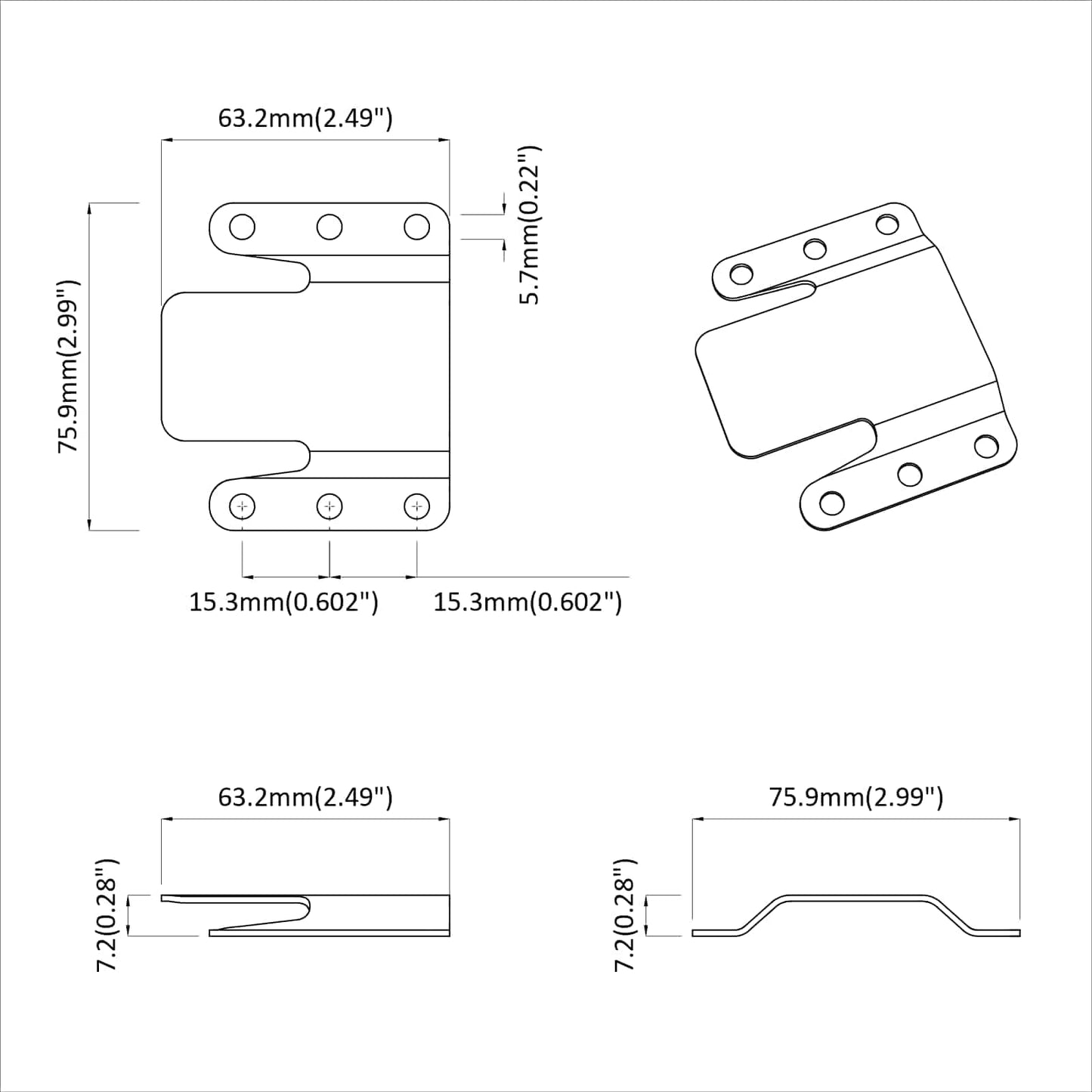 vidaXL Βραχίονας Θαμμένου Στήριξης 2 pcs Ασημί 75 x 66 x 1,4 χιλ