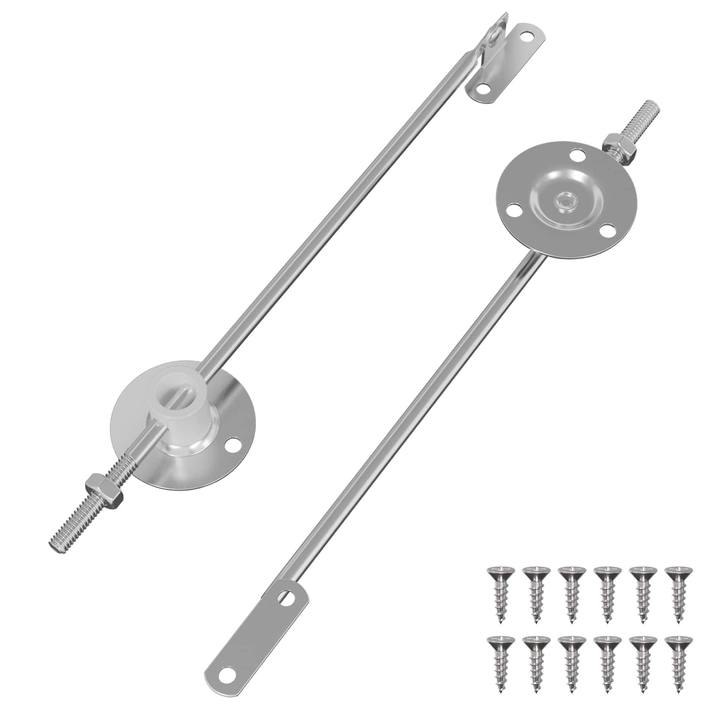 vidaXL Μεντεσές στήριξης καπακιού 2 pcs Ασημί 194 x 36 x 18 mm Σίδερο
