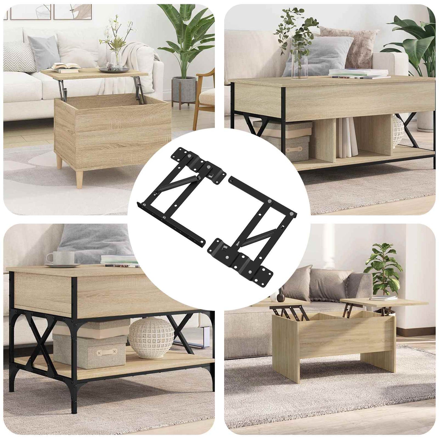 vidaXL Μηχανισμός Ανύψωσης Κρεβατιού 2 pcs Μαύρο 340 x 95 x 40 χιλ