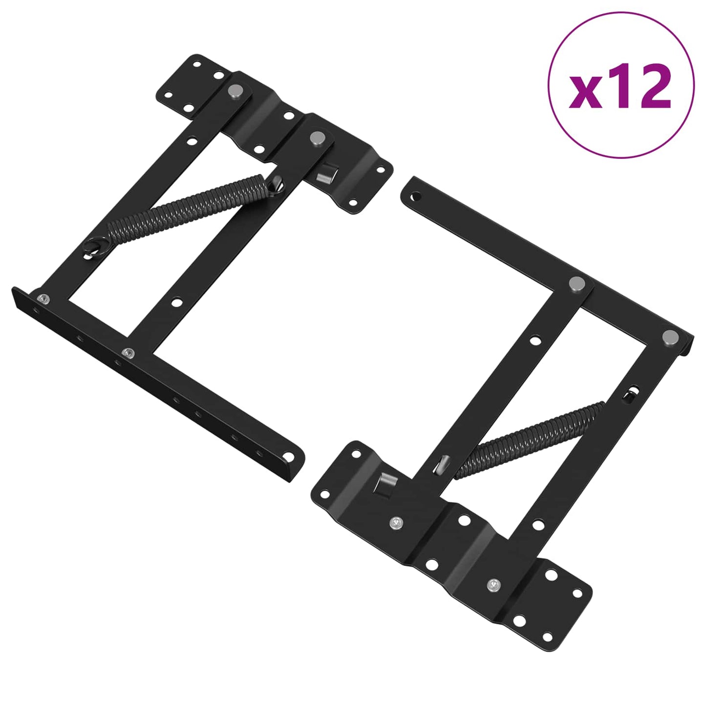vidaXL Μηχανισμός Ανύψωσης Κρεβατιού 12 pcs Μαύρο 340 x 95 x 40 χιλ