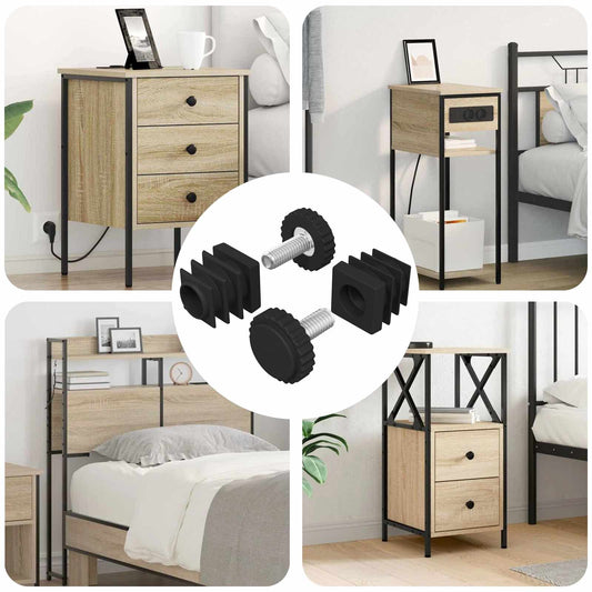 vidaXL Ζυγοστάθμιση επίπλων Ρυθμιζόμενος 2 pcs Μαύρο M6 PP