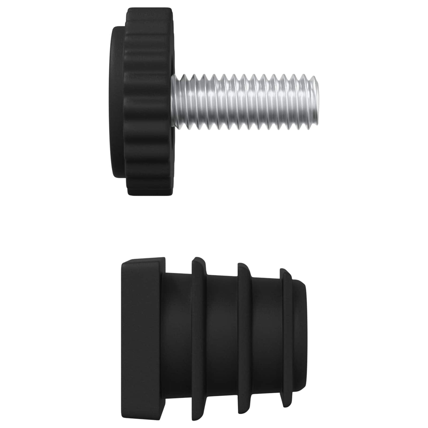 vidaXL Ζυγοστάθμιση επίπλων Ρυθμιζόμενος 12 pcs Μαύρο M6 PP
