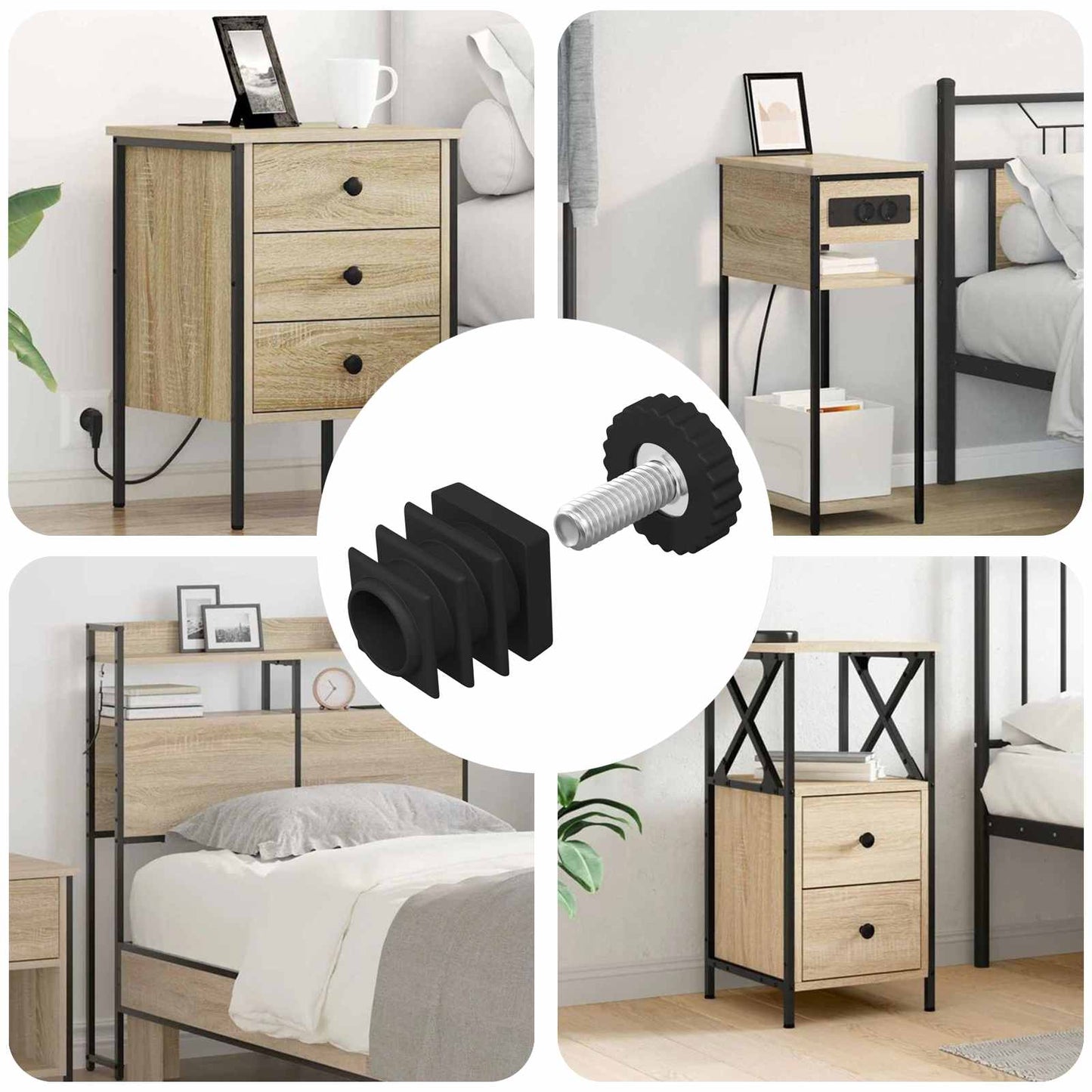 vidaXL Ζυγοστάθμιση επίπλων Ρυθμιζόμενος 1895 pcs Μαύρο PP