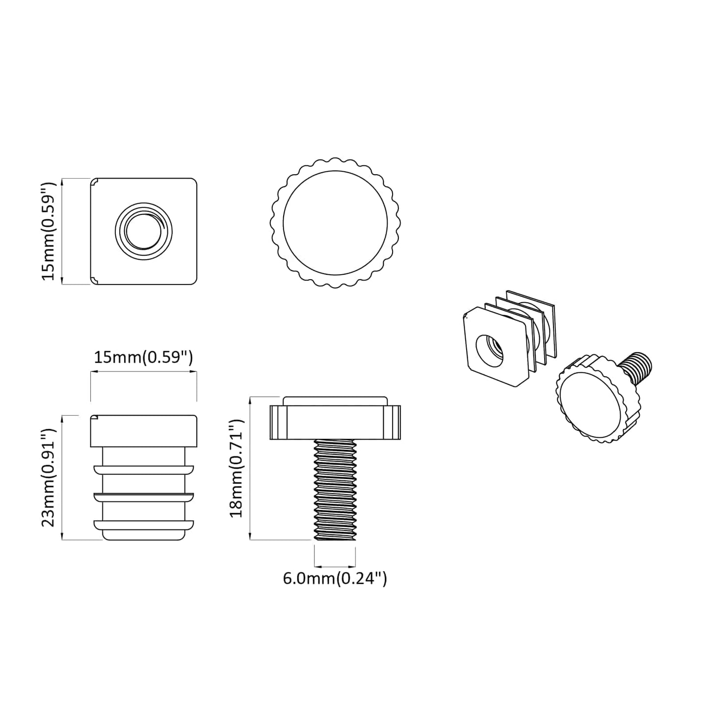 vidaXL Ζυγοστάθμιση επίπλων Ρυθμιζόμενος 1895 pcs Μαύρο PP