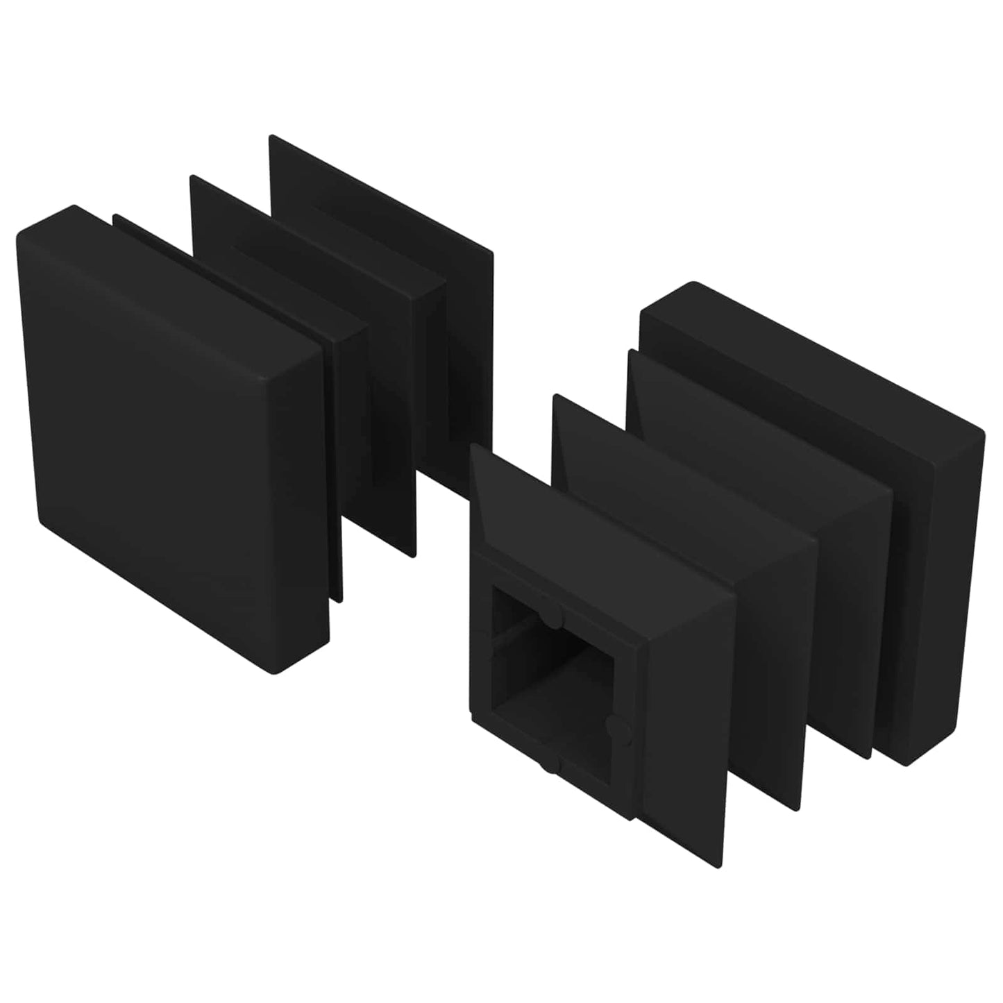 vidaXL Καπάκια Τέλους 2 pcs Μαύρο 15 x 15 x 15 χιλιοστά PP