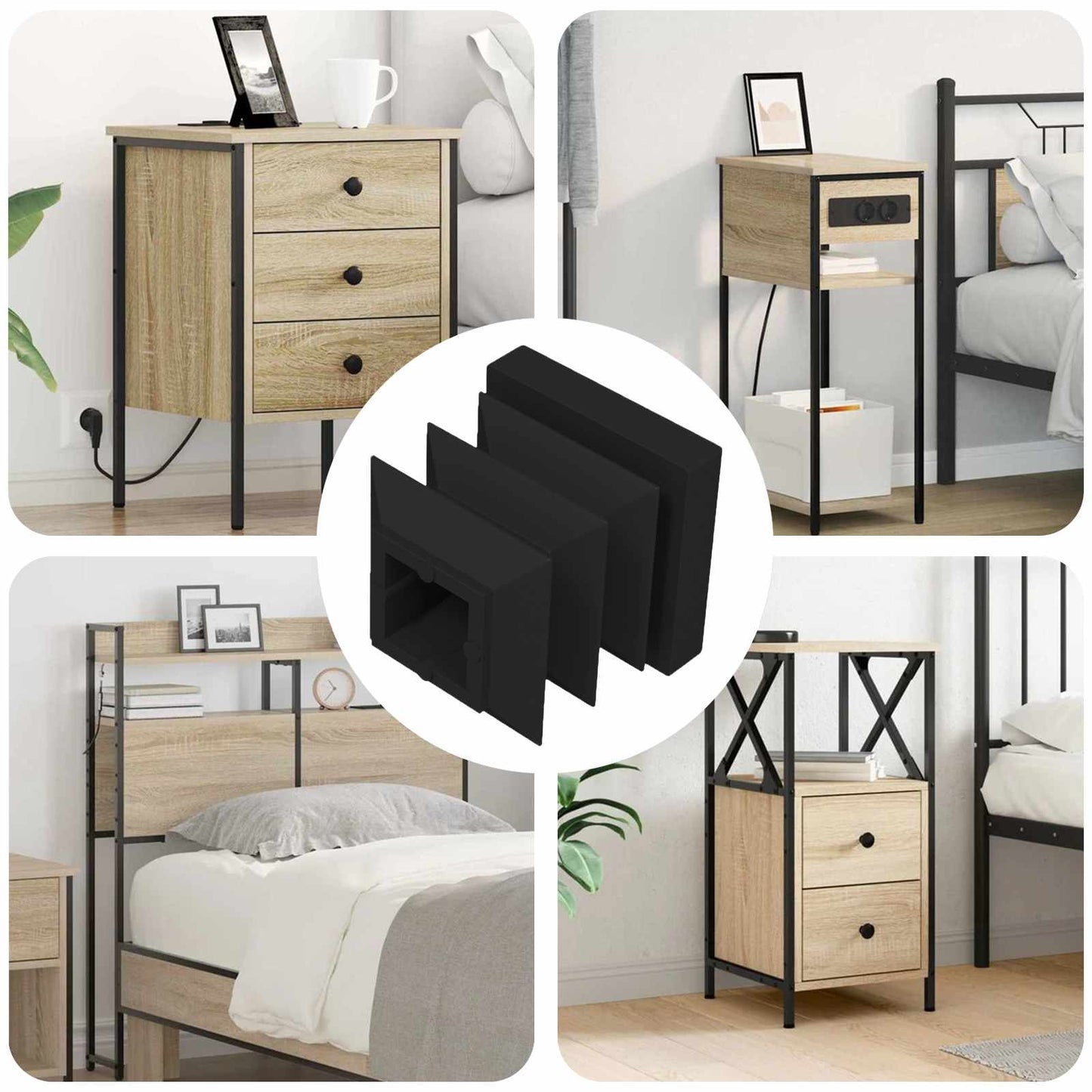 vidaXL Καπάκια Τέλους 10909 pcs Μαύρο 15 x 15 x 15 χιλιοστά PP