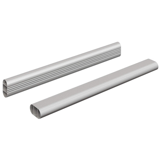 vidaXL Ράβδος Ντουλάπας 2 pcs Ασημί 264 x 15 x 29 mm Αλουμινένιο Κράμα