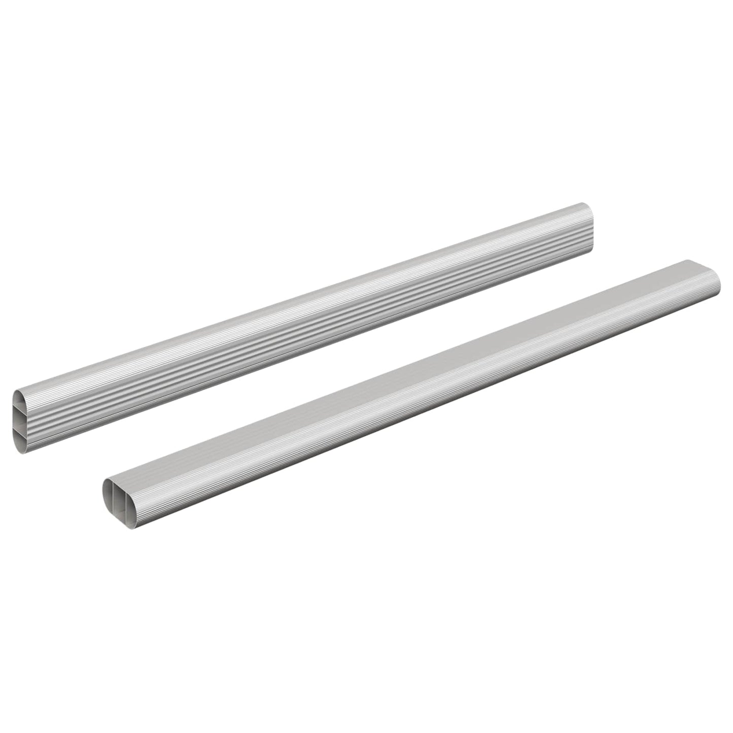 vidaXL Ράβδος Ντουλάπας 2 pcs Ασημί 371,5 x 15 x 29 mm