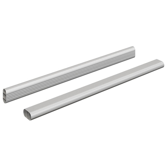 vidaXL Ράβδος Ντουλάπας 2 pcs Ασημί 371,5 x 15 x 29 mm
