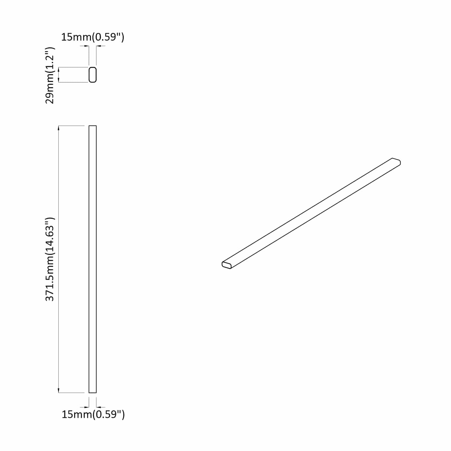 vidaXL Ράβδος Ντουλάπας 12 pcs Ασημί 372 x 15 x 29 mm