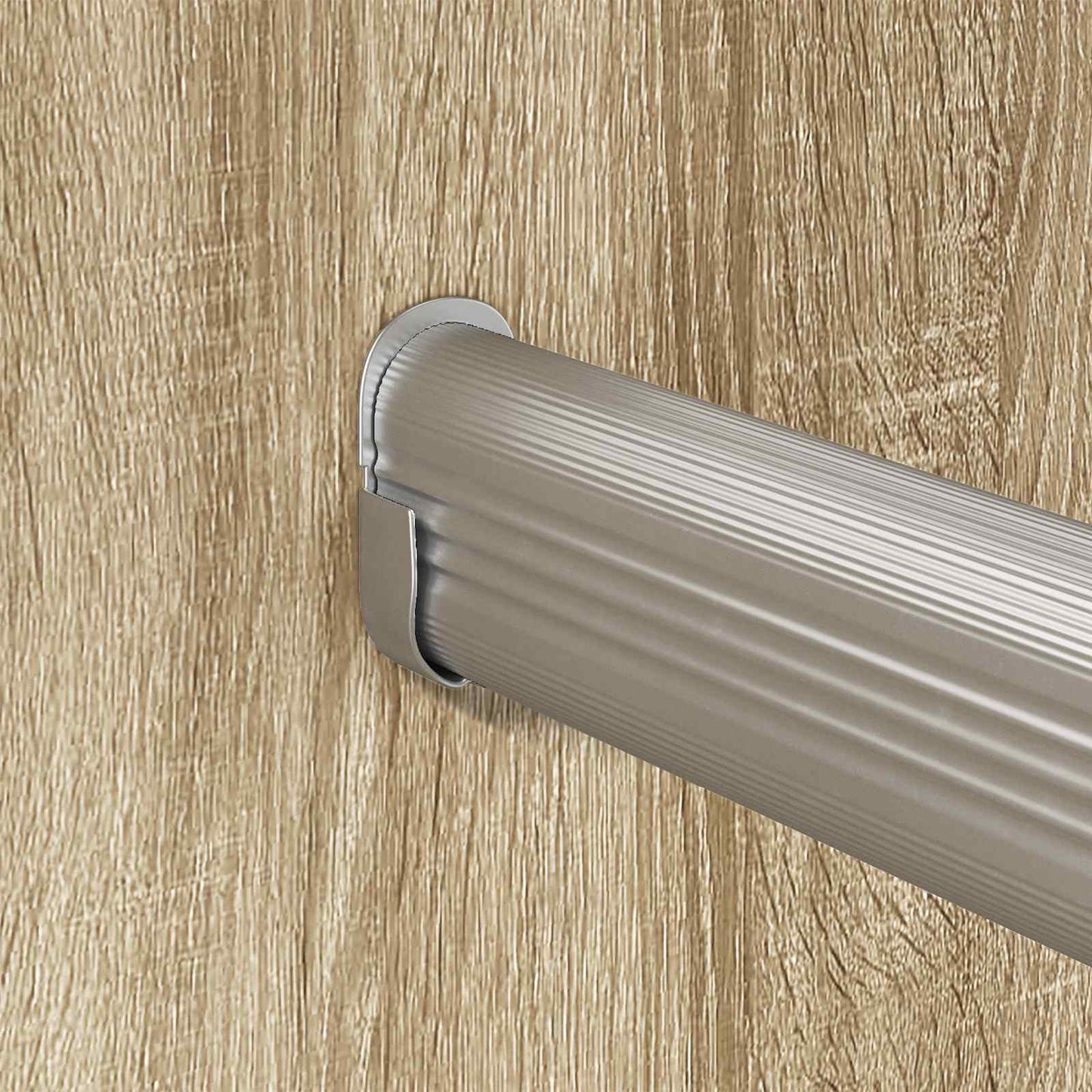 vidaXL Ράβδος Ντουλάπας 2 pcs Ασημί 464 x 15 x 29 mm Αλουμινένιο Κράμα